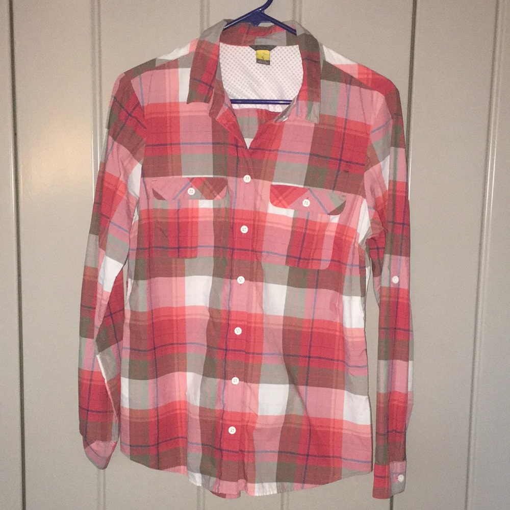 Eddie Bauer Plaid Activewear Shirt Large